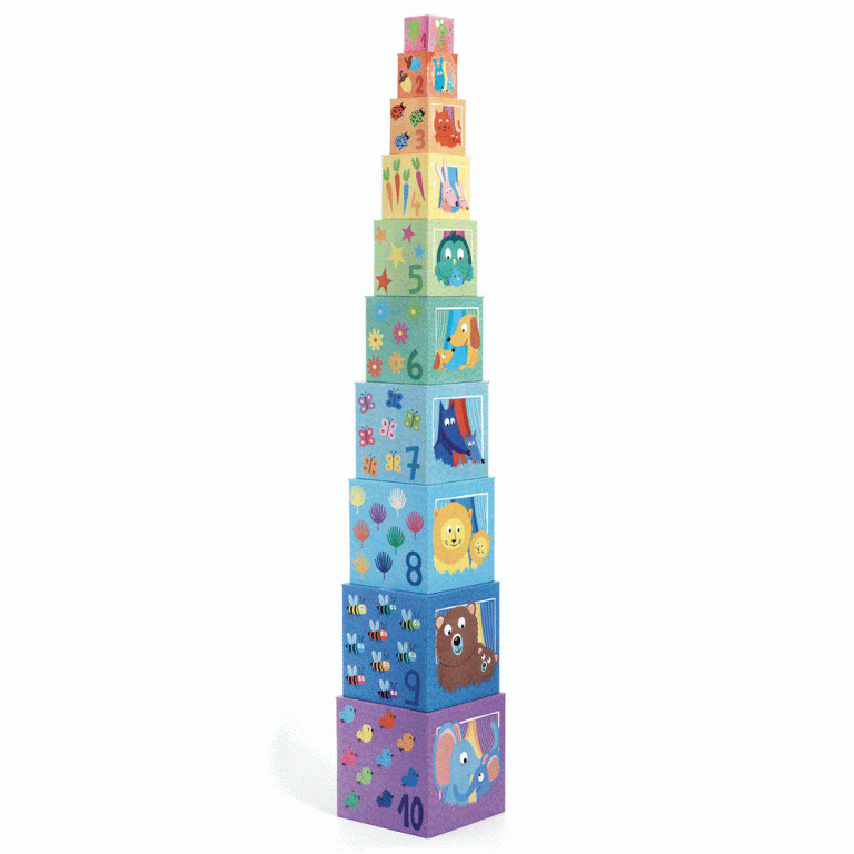 Djeco_Toronyépítő_rainbow_kocka_szivárvány_jaték_montessori_Készségfejlesztő_gyerekeknek_babáknak