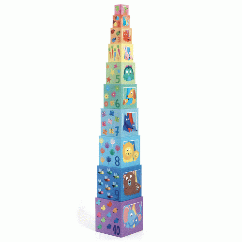 Djeco_Toronyépítő_rainbow_kocka_szivárvány_jaték_montessori_Készségfejlesztő_gyerekeknek_babáknak